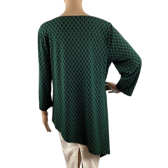 Travelers Collection by Chico's Top Size L Green Print - Picture 5 of 7